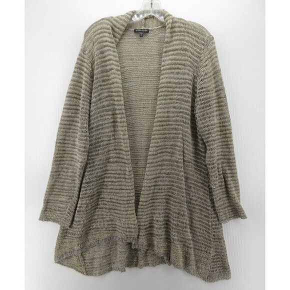 Eileen Fisher Sweater XL Linen Open Cardigan Sheer Metallic Tunic - Picture 1 of 11
